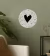 Hartje - Stippen - Beige Wandcirkel behangsticker klein -sfeer2