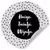 Huisje. Tuintje. Wijntje - Quotes - Tekst - Wijn - Tuin Wandcirkel behangsticker klein -3d