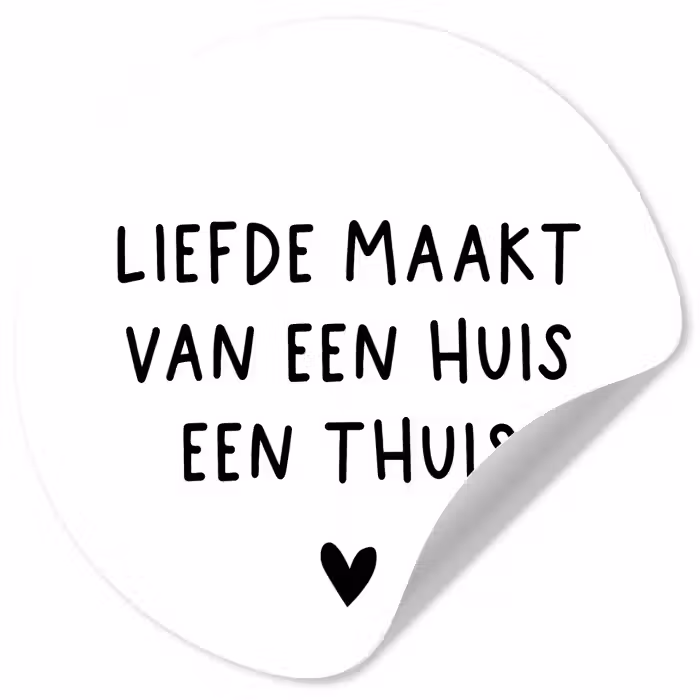 Liefde maakt van een huis een thuis - Spreuken - Quotes Wandcirkel behangsticker klein -3d