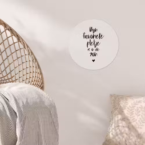 Mijn favoriete plekje is in de zon - Zomer - Tekst - Quotes Wandcirkel behangsticker klein -sfeer4