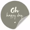 Oh happy day - Quotes - Tekst - Zomer Wandcirkel behangsticker klein -3d