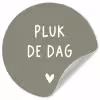 plukdedag-groen Wandcirkel behangsticker klein -3d