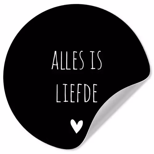 Spreuken - Alles is liefde - Quotes - Bløf Wandcirkel behangsticker klein -3d