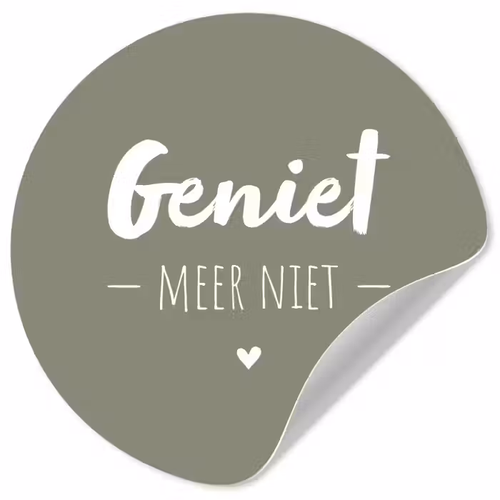 Spreuken - Geniet meer niet - Zomer - Tekst - Genieten Wandcirkel behangsticker klein -3d