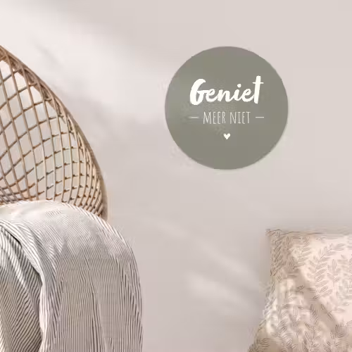 Spreuken - Geniet meer niet - Zomer - Tekst - Genieten Wandcirkel behangsticker klein -sfeer4