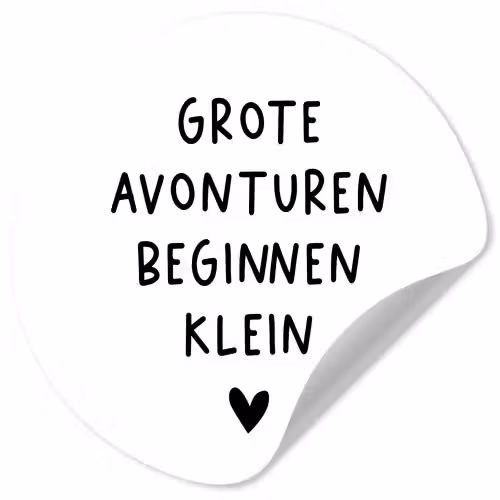 Spreuken - Grote avonturen beginnen klein - Quotes Wandcirkel behangsticker klein -3d