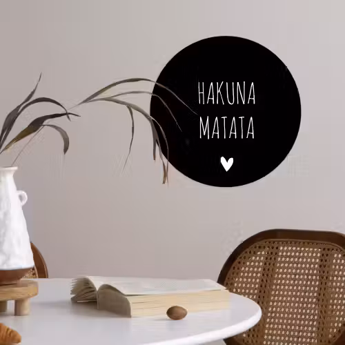 Spreuken - Hakuna matata - Quotes Wandcirkel behangsticker klein -sfeer3