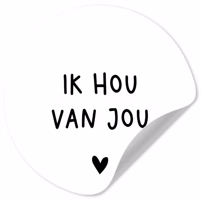 Spreuken - Ik hou van jou - Quotes Wandcirkel behangsticker klein -3d