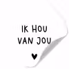 Spreuken - Ik hou van jou - Quotes Wandcirkel behangsticker klein -3d