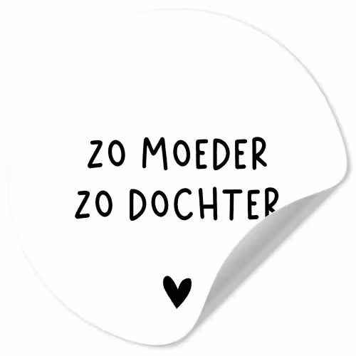 Spreuken - Zo moeder zo dochter - Quotes - Mama - Dochter Wandcirkel behangsticker klein -3d