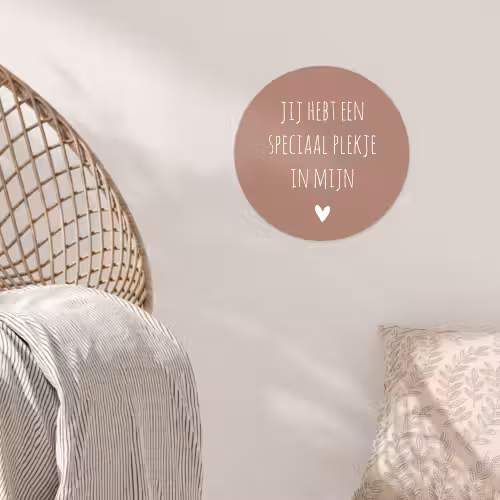 Spreuken - Quotes - Jij hebt een speciaal plekje in mijn hart Wandcirkel behangsticker klein -sfeer4