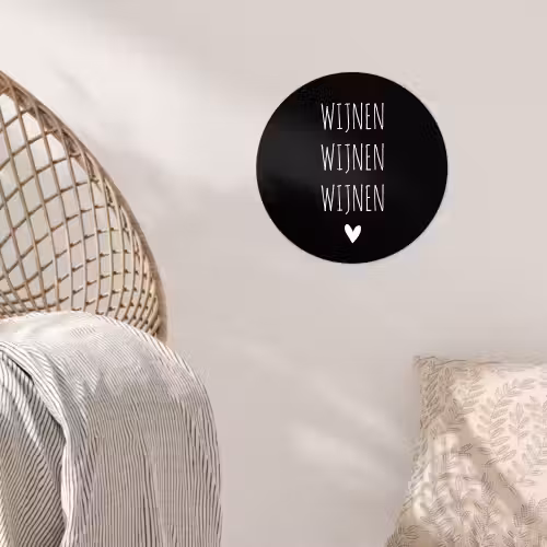 Spreuken - Quotes - Wijnen wijnen wijnen Wandcirkel behangsticker klein -sfeer4