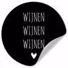 Spreuken - Quotes - Wijnen wijnen wijnen Wandcirkel behangsticker klein -3d