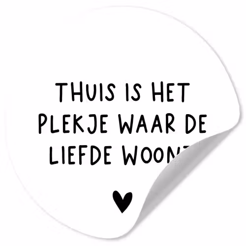 Spreuken - Thuis is het plekje waar de liefde woont - Quotes Wandcirkel behangsticker klein -3d