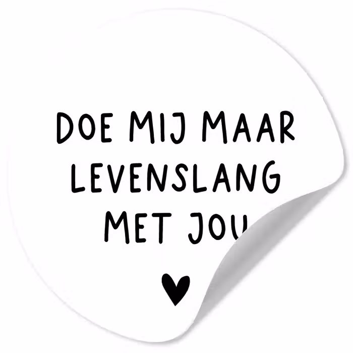 Spreuken - Doe mij maar levenslang met jou - Quotes Wandcirkel behangsticker klein -3d