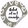Tekst - geluk zit in 't zonnetje - Quotes - Geluk - Zon Wandcirkel behangsticker klein -3d