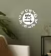 Tekst - geluk zit in 't zonnetje - Quotes - Geluk - Zon Wandcirkel behangsticker klein -sfeer2
