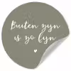 Tekst - Buiten zijn is zo fijn - Zomer - Spreuken Wandcirkel behangsticker klein -3d