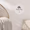 Tekst - Oh happy day - Quotes - Blij Wandcirkel behangsticker klein -sfeer4
