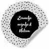 Tekst - Quotes - Zonnetje, wijntje & kletsen - Wijn Wandcirkel behangsticker klein -3d