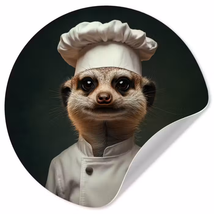 Runde Tapete - Tier - Koch - Erdmännchen