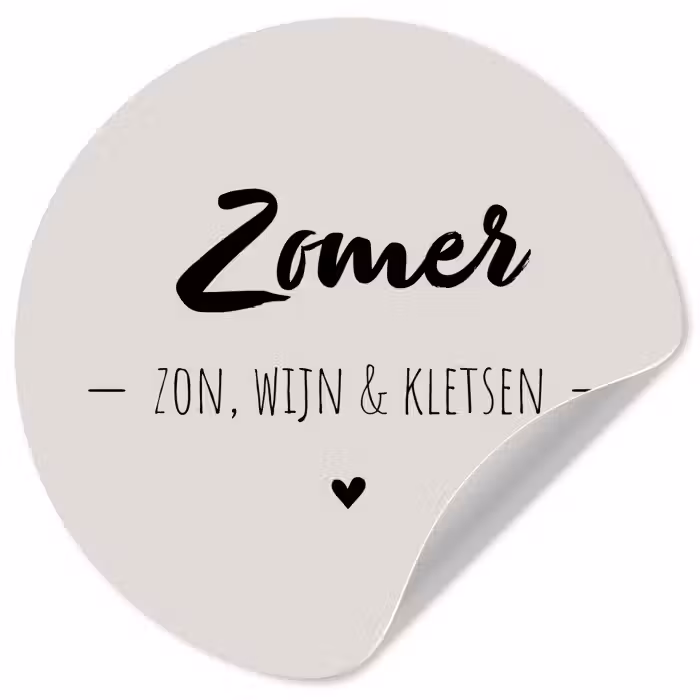Wijn - Zomer zon, wijn & kletsen - Quotes - Tekst Wandcirkel behangsticker klein -3d