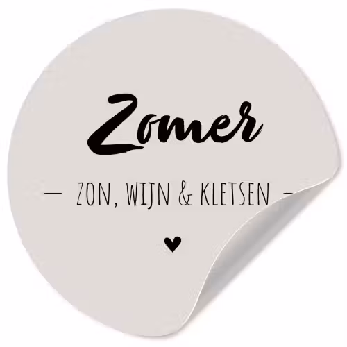 Wijn - Zomer zon, wijn & kletsen - Quotes - Tekst Wandcirkel behangsticker klein -3d