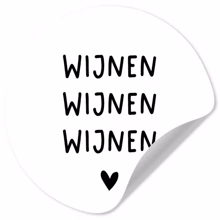 Wijnen wijnen wijnen - Spreuken - Quotes Wandcirkel behangsticker klein -3d