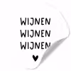 Wijnen wijnen wijnen - Spreuken - Quotes Wandcirkel behangsticker klein -3d