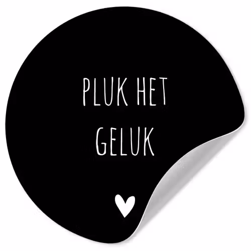 Quote - Spreuken - Pluk het geluk Wandcirkel behangsticker klein -3d