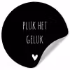 Quote - Spreuken - Pluk het geluk Wandcirkel behangsticker klein -3d