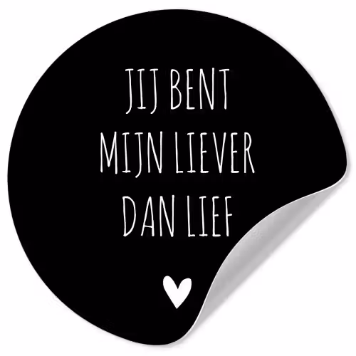 Quotes - Jij bent mijn liever dan lief - Spreuken Wandcirkel behangsticker klein -3d