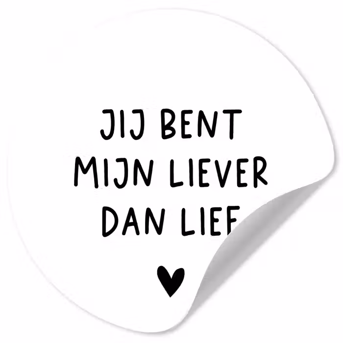 Quotes - Jij bent mijn liever dan lief - Spreuken Wandcirkel behangsticker klein -3d