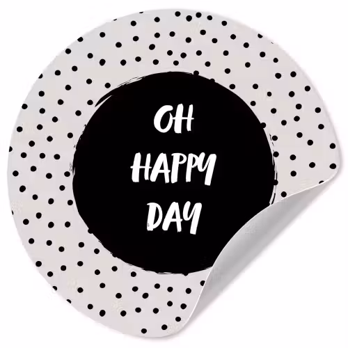 Quotes - Gelukkig - Tekst - Oh happy day Wandcirkel behangsticker klein -3d