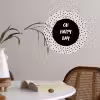 Quotes - Gelukkig - Tekst - Oh happy day Wandcirkel behangsticker klein -sfeer3