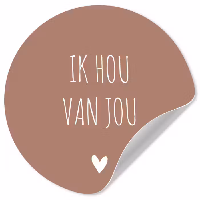 Quotes - Ik hou van jou - Spreuken Wandcirkel behangsticker klein -3d