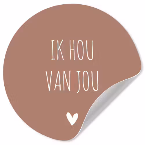 Quotes - Ik hou van jou - Spreuken Wandcirkel behangsticker klein -3d