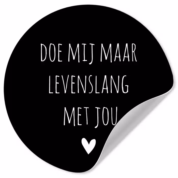 Quotes - Doe mij maar levenslang met jou - Spreuken Wandcirkel behangsticker klein -3d