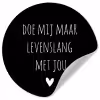 Quotes - Doe mij maar levenslang met jou - Spreuken Wandcirkel behangsticker klein -3d