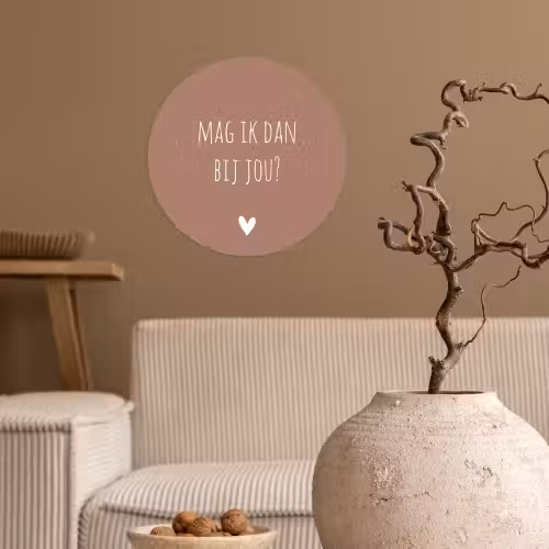 Quotes - Mag ik dan bij jou - Claudia de Breij - Spreuken Wandcirkel behangsticker klein -sfeer1