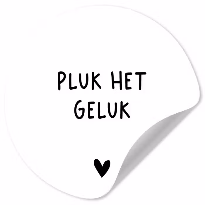 Quotes - Pluk het geluk - Spreuken Wandcirkel behangsticker klein -3d