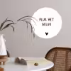 Quotes - Pluk het geluk - Spreuken Wandcirkel behangsticker klein -sfeer3