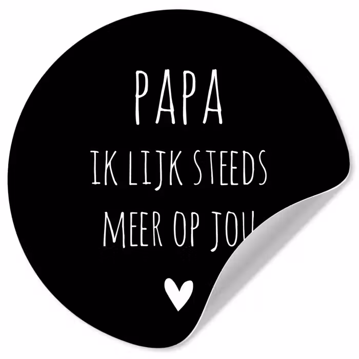 Quotes - Papa ik lijk steeds meer op jou - Stef Bos - Papa - Spreuken Wandcirkel behangsticker klein -3d