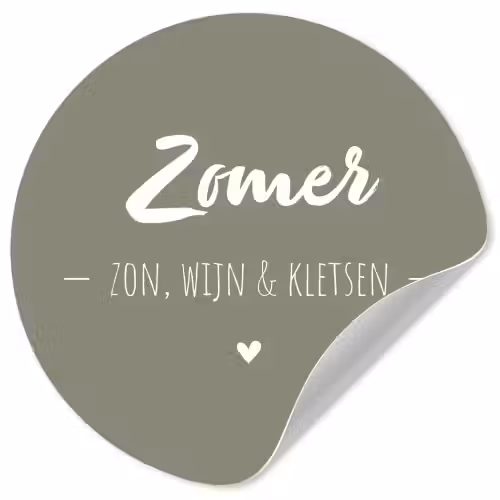 Quotes - Zomer, zon, wijn & kletsen - Tekst - Zomer Wandcirkel behangsticker klein -3d