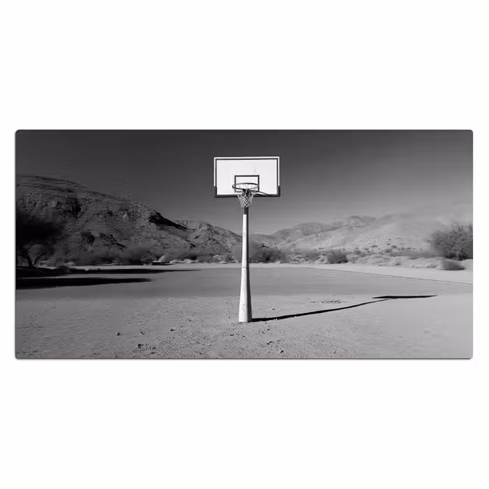 Schreibtischunterlage - Basketballstange - Landschaft - Sand - Weiß