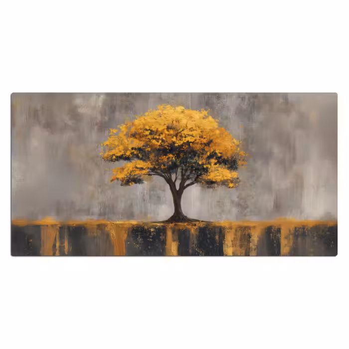 Schreibtischunterlage - Baum - Blätter - Gold - Abstrakt