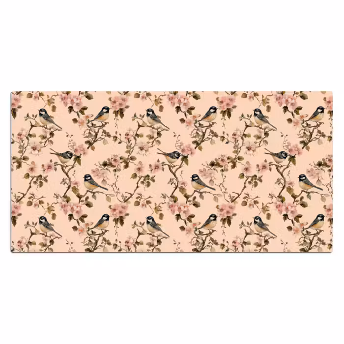 Schreibtischunterlage - Blossom - Kohlmeise - Rosa
