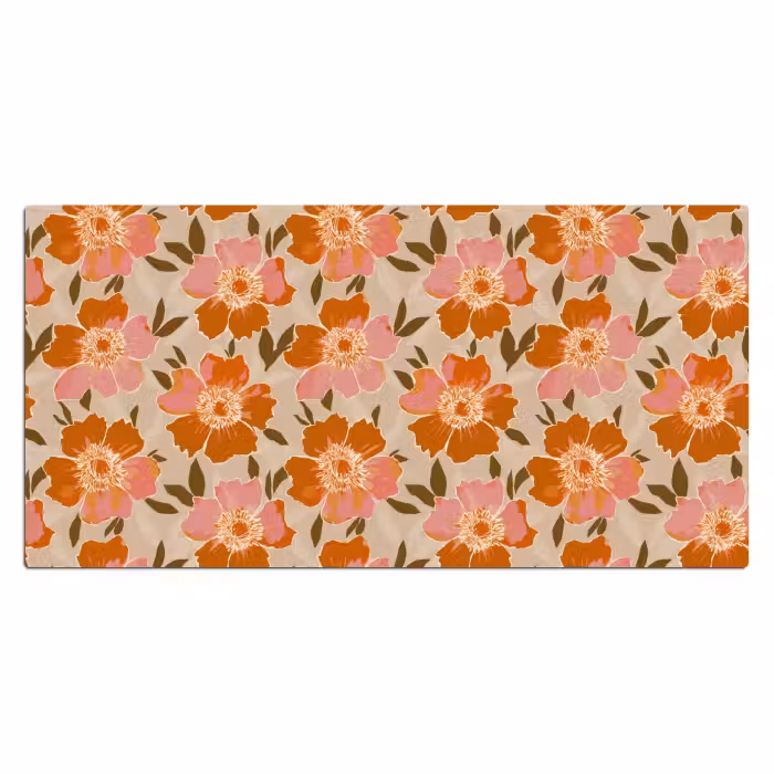Schreibtischunterlage - Blumen - Motiv - Retro