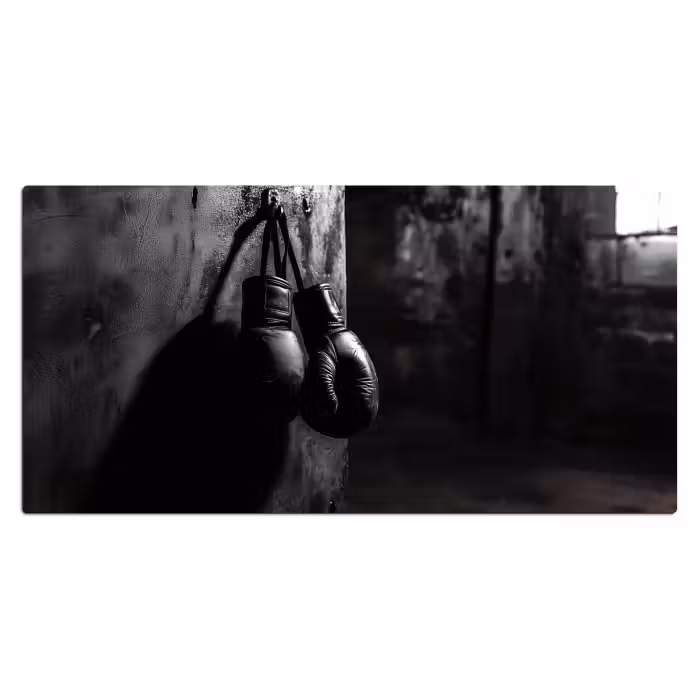 Schreibtischunterlage - Boxhandschuhe - Wand - Dunkel - Schwarz