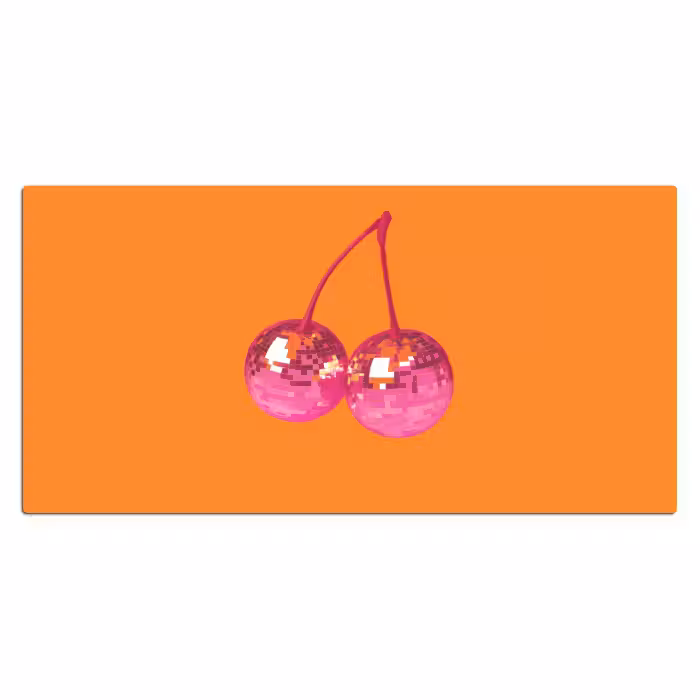 Schreibtischunterlage - Discokugeln - Kirsche - Spiegel - Rosa